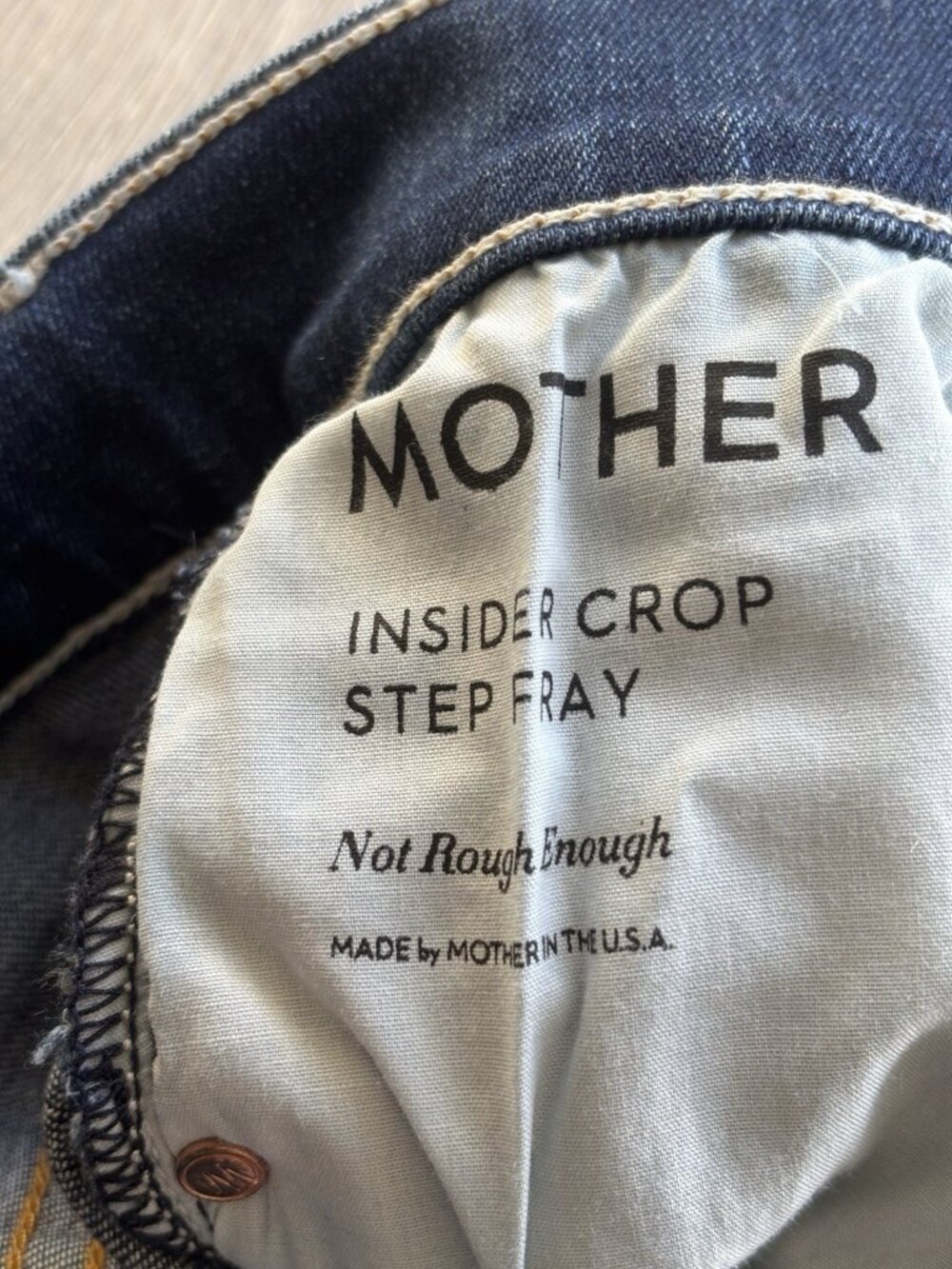 Mother "Insider Crop Step Fray" Rough Enough, Women's Jeans Size 26 - Picture 10 of 13